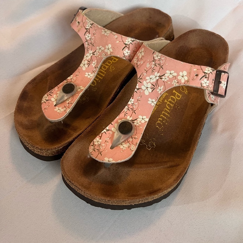 Papillio by Birkenstock Pink Floral Gizeh Sandals Size 5